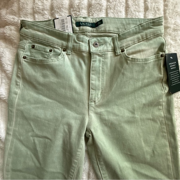 NEW Lauren Ralph Lauren Premier Skinny Ankle Light Green Jeans Size 6 - Picture 4 of 9